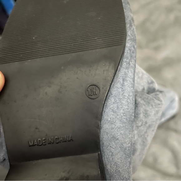 Markon Simon Mid-Calf Suede Scrunch Pull-On Boots in gray Size 10w - Picture 5 of 6